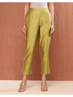 Fabindia - Green Cotton Silk Ethnic Pant