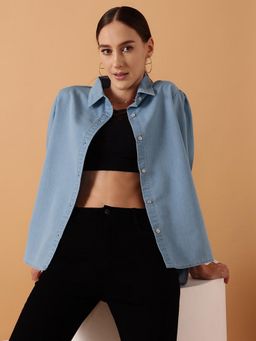 STREET 9 - Blue Denim Solid Shirt