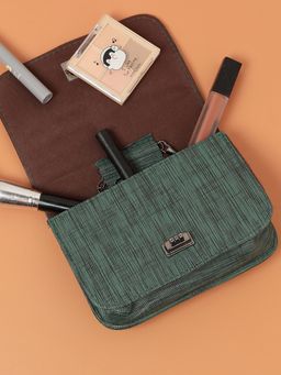 Haute Sauce - Forest Green Textured Vegan Leather Sling Bag
