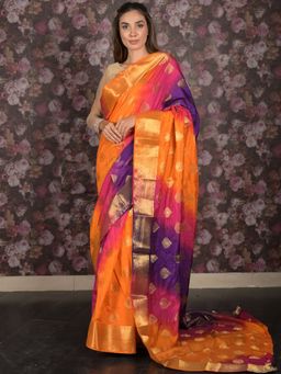 Odette - Women Multi-Color Silk Blend Ombre Saree