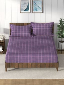 Nautica - Purple Super Soft Pure Cotton Bedsheet and 2 Pillow Covers (King)