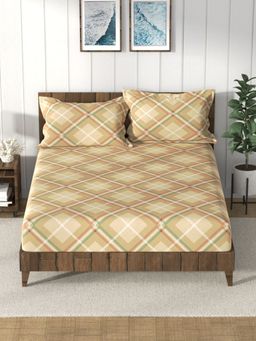 Nautica - Multi-Color Super Soft Pure Cotton Bedsheet and 2 Pillow Covers (King)