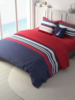 Nautica - Multi-Color Cotton Fabric Double Comforter with Bedsheet and 2 Pillow Covers (Double)