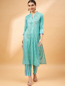 CHETI - Aqua Kurta with Pant and Dupatta