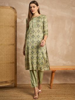 CHETI - Green Kurta with Pant and Dupatta