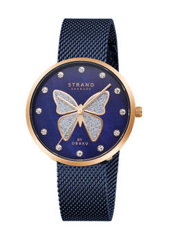 Strand by Obaku - Glitter Butterfly Blue Dial Quartz Watch For Women (S700LXVLML-DB)