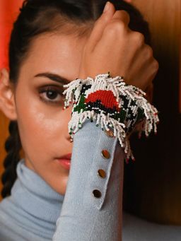 Odette - Green Mixed Metal Patterned Bracelets And Bangles