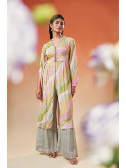 THREE-THREE - Lily Multi-Colored Printed V Neck Co-Ord Set