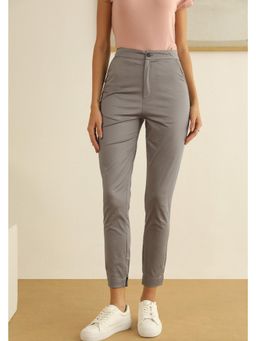 PRIMAL GRAY - Grey Pure Cotton Skinny Fit Chino Joggerss