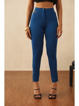 PRIMAL GRAY - Athleisure Blue Mid Waist Skinny Fit Joggers