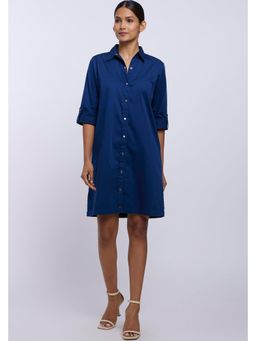 Pallavi Swadi - Midnight Blue Pima Cotton Shirt Dress