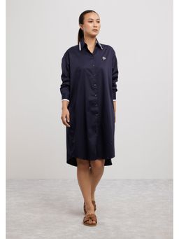 Pallavi Swadi - Navy Tuxedo Swarovski Heart Shirt Dress