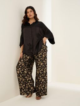 THREE-THREE - Lueur Black Collar Neck Co-Ord Set