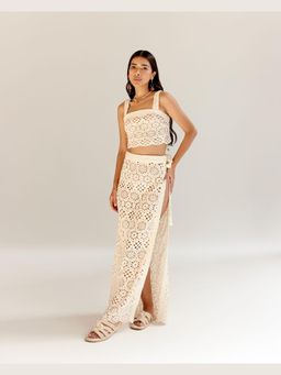 NOIB - White Cotton Magda Crop Top