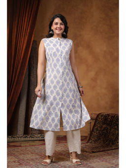 Autumnlane - Women Blue Printed Kurta with Pant (Set of 2)