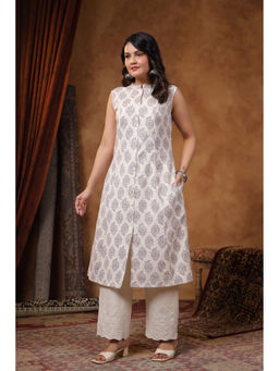 Autumnlane - Women Lavender Printed Kurta with Pant (Set of 2)