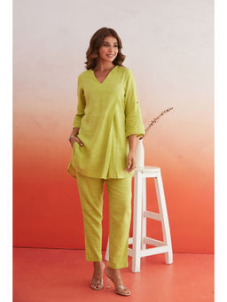 Autumnlane - Women Green Solid Co-Ord (Set of 2)