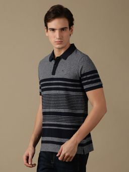 Wrangler - Mens Striped Black Polo Polo T-shirt