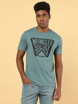 Wrangler - Mens Graphic Print Green T-shirt