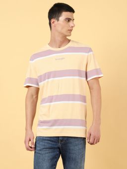 Wrangler - Mens Striped Orange T-shirt