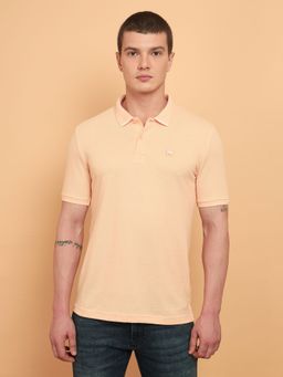 Wrangler - Mens Solid Orange Polo T-shirt