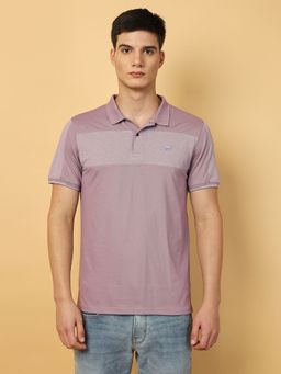 Wrangler - Mens Cut And Sew Purple Polo T-shirt