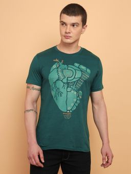 Wrangler - Mens Graphic Print Green T-shirt