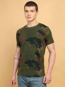 Wrangler - Mens Camouflage Green T-shirt