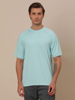Wrangler - Atg By Mens Solid Blue Crew Neck T-shirt