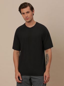 Wrangler - Atg By Mens Solid Black Crew Neck T-shirt