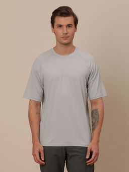 Wrangler - Atg By Mens Solid Grey Crew Neck T-shirt