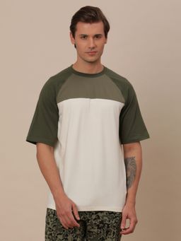 Wrangler - Atg By Mens Colorblock Green Crew Neck T-shirt