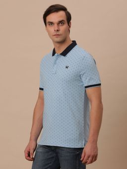 Wrangler - Mens Printed Blue Polo T- Shirt