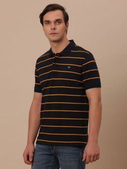 Wrangler - Mens Striped Blue Polo T- Shirt