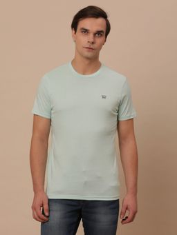 Wrangler - Mens Solid Blue Crew Neck T-shirt