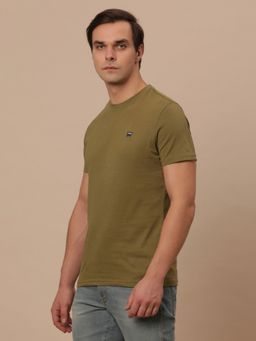 Wrangler - Mens Solid Green Crew Neck T-shirt