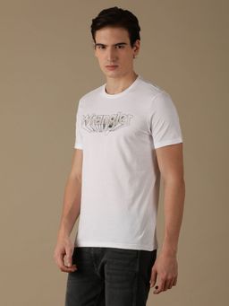 Wrangler - Mens Logo White Crew Neck T-shirt