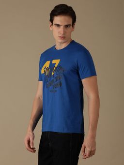 Wrangler - Mens Graphic Print Blue Crew Neck T-shirt