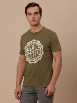 Wrangler - Mens Graphic Print Green Crew Neck T-shirt