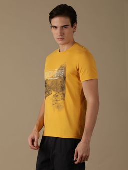Wrangler - Mens Graphic Print Yellow Crew Neck T-shirt
