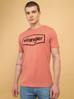 Wrangler - Mens Logo Pink T-shirt