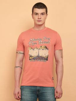 Wrangler - Mens Graphic Print Pink T-shirt