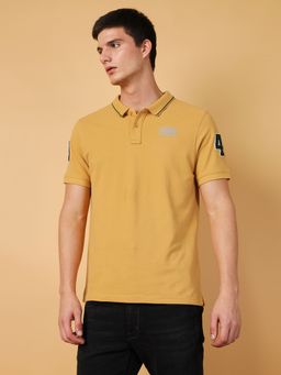 Wrangler - Mens Solid Yellow Polo T-shirt