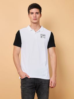 Wrangler - Mens Solid White Polo T-shirt