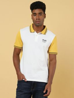 Wrangler - Mens Colorblock Yellow Polo T- Shirt