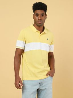 Wrangler - Mens Colorblock Yellow Polo T- Shirt