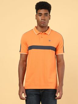 Wrangler - Mens Solid Orange Polo T- Shirt