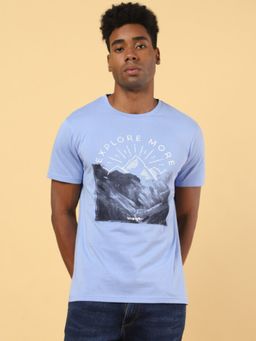 Wrangler - Mens Graphic Print Blue T-shirt
