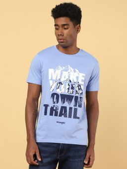Wrangler - Mens Graphic Print Blue T-shirt