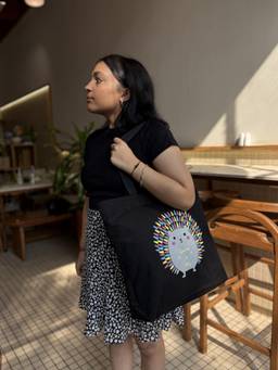 EcoRight - Large Zipper Tote Bag - Porcupine